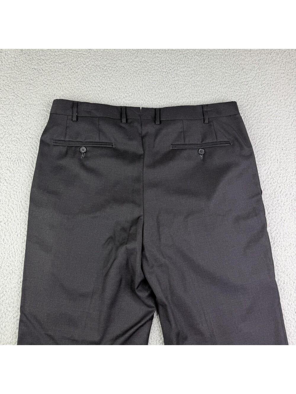 Santorelli Romeo Luxury Serge Virgin Wool Charcoal Gray Pants Men's 36x29 Italy